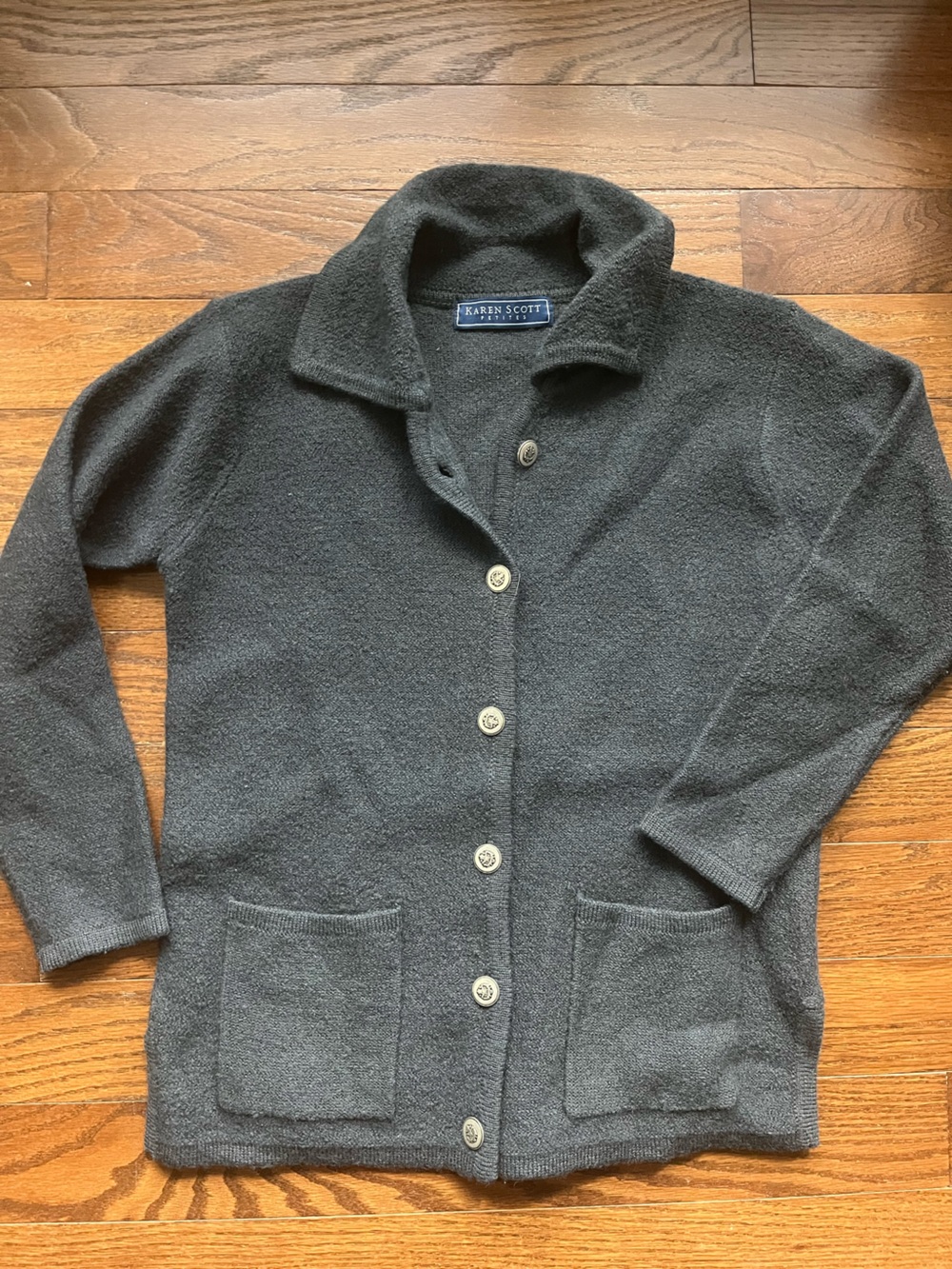 Karen Scott  Gray Button-Up Cardigan Jacket